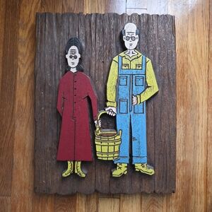 70s Mid Century Mod Foam Relief Folk Art Picture